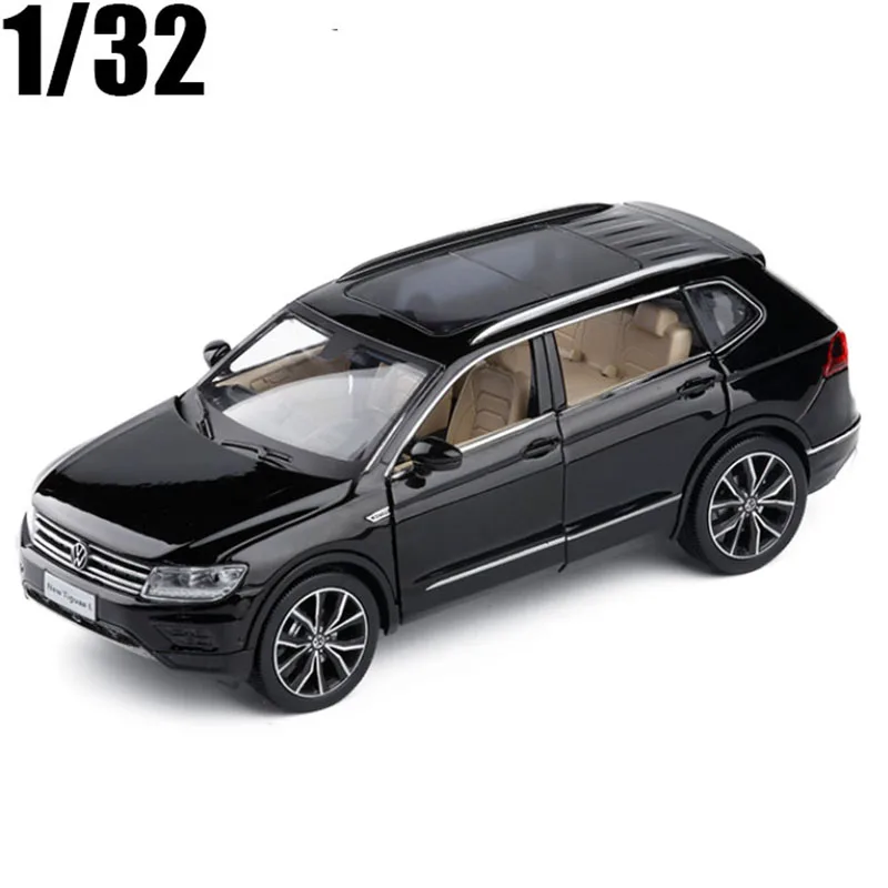 1:32 Alloy Pull Back Car High Imitation Tiguan L Car Model Open Door Music Flash Vehicles Kids Toys Free Shipping