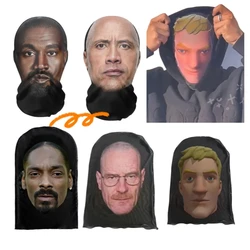 New 3D Printed Kanye Mask Elastic Mesh Full Face Mask Cosplay Headwear For Men Women Party Simulation Fashion Hat Headgear
