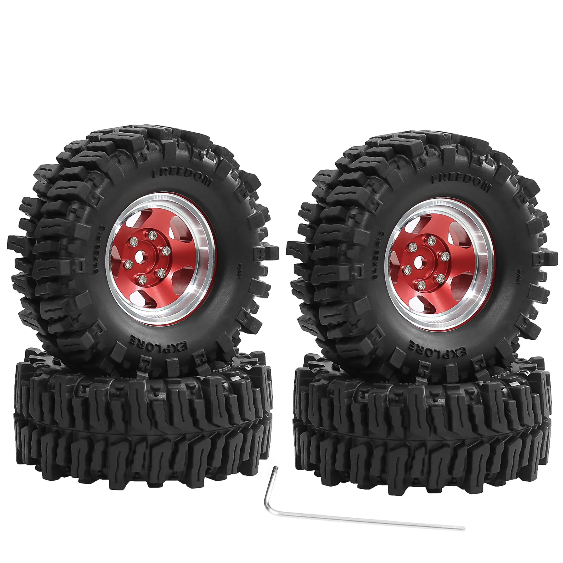 1.3 rodas e pneus Beadlock para carro rastreador RC 1/18 TRX4M FCX18,1/24 SCX24 FCX24, rodas e pneus de caminhão RC