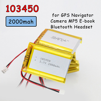 New 1-10pcs 103450 Rechargeable Battery 3.7V 2000mAh Lithium Battery for GPS Navigator Camera MP5 E-book Bluetooth Headset