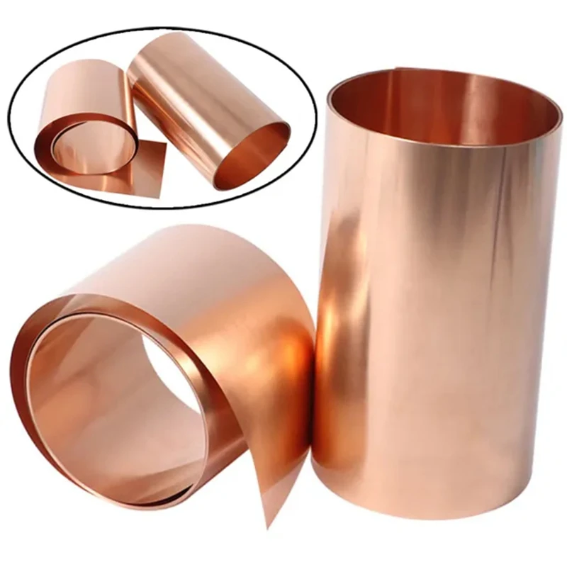 

Width 100mm 300mm Pure Copper Metal Sheet Foil Plate Copper Sheet Craft Foil Roll DIY wholesale