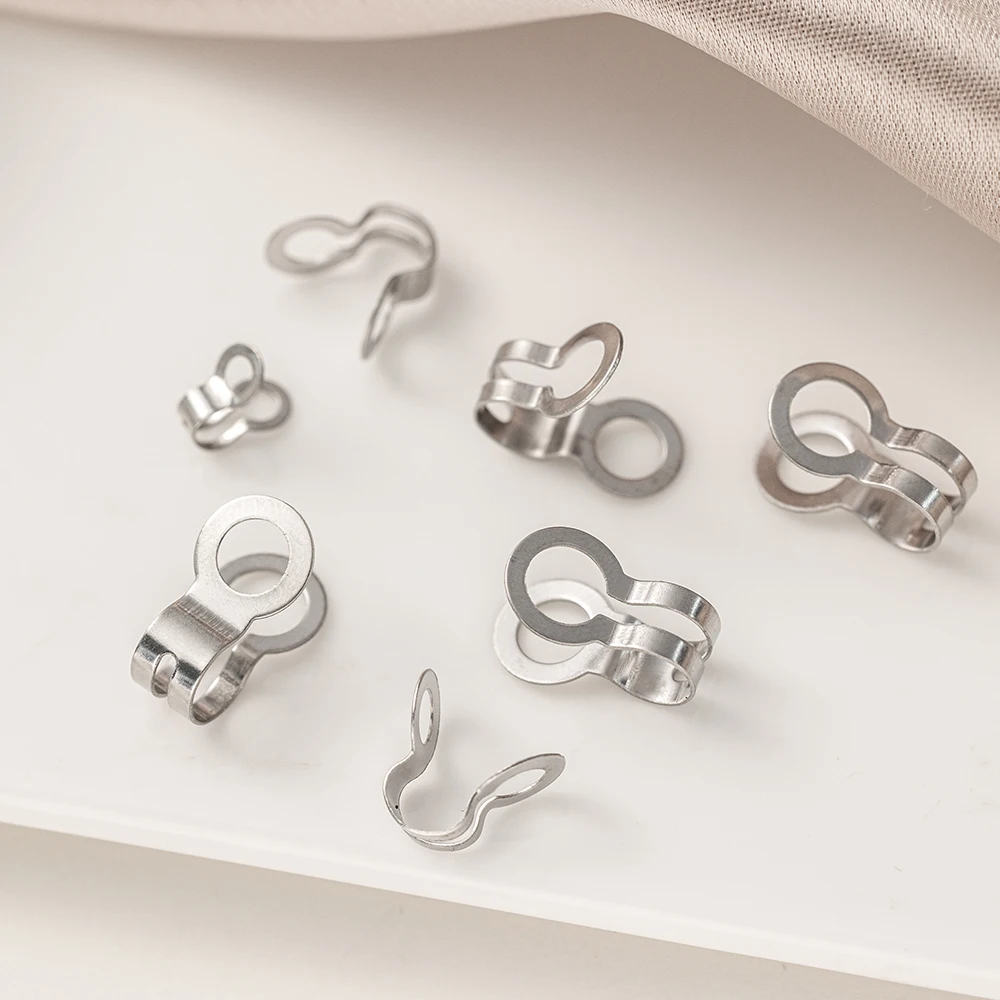 50pcs Stainless Steel Ball Bead Chains Connector Clasps End Crimp for DIY Handmade Bracelet Necklace Jewelry Making Accessories