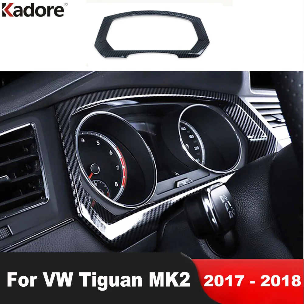

Рамка приборной панели автомобиля, накладка на панель для Volkswagen VW Tiguan MK2 2017 2018, аксессуары для внутреннего молдинга из углеродного волокна