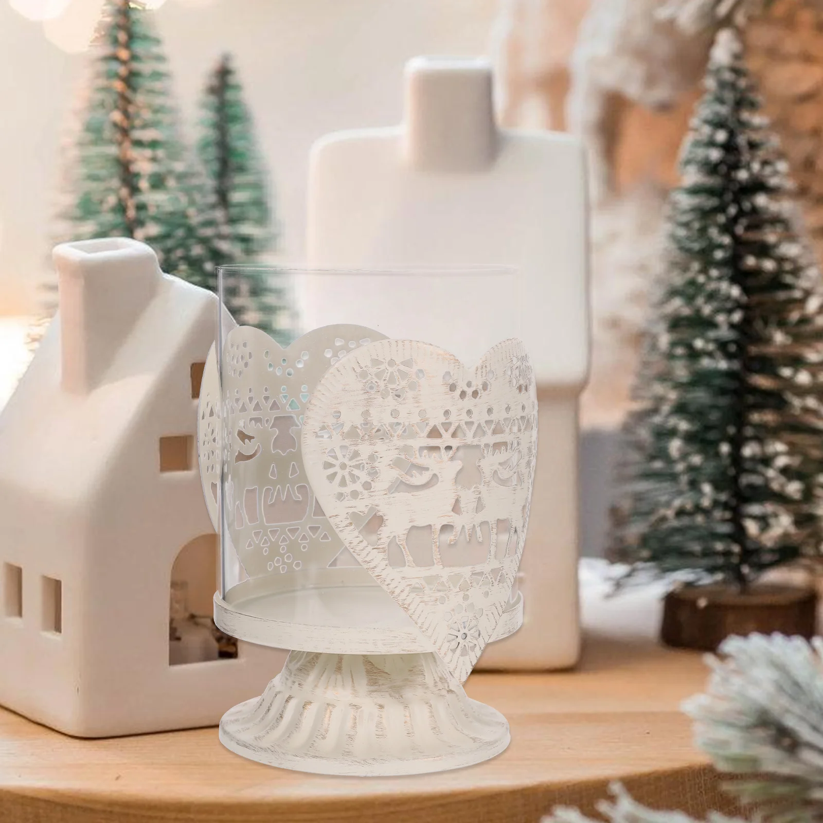 

2Pcs Heart Style Party Holders Decorative Candlesticks for Home Office Coffee Shop Romantic Atmosphere Dining Table Decor