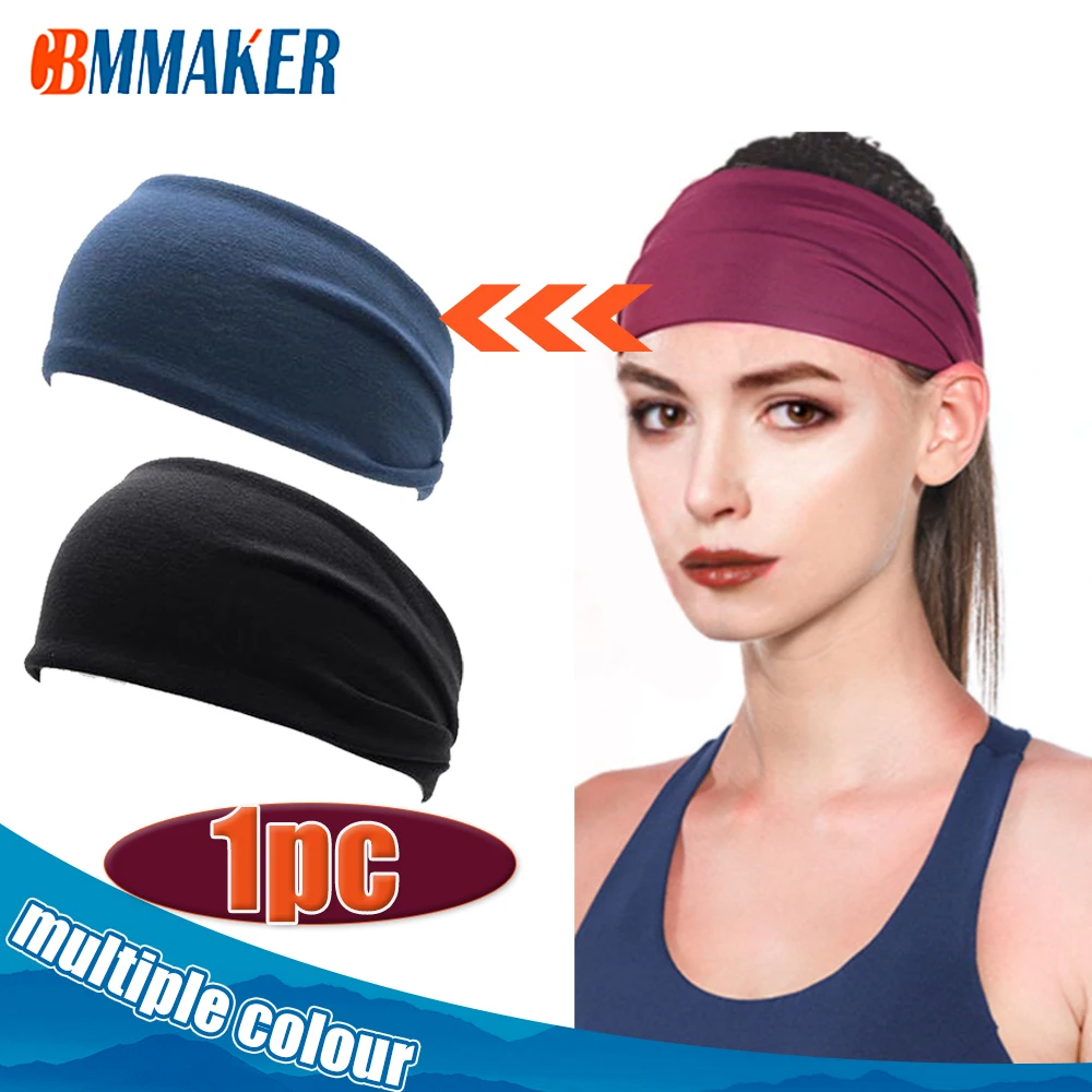 Cbmmaker Women Men Headband Solid Wide Turban Sport Headband Twisted Knotted Headwrap Girls Hairband Yoga Accessories Scrunchies