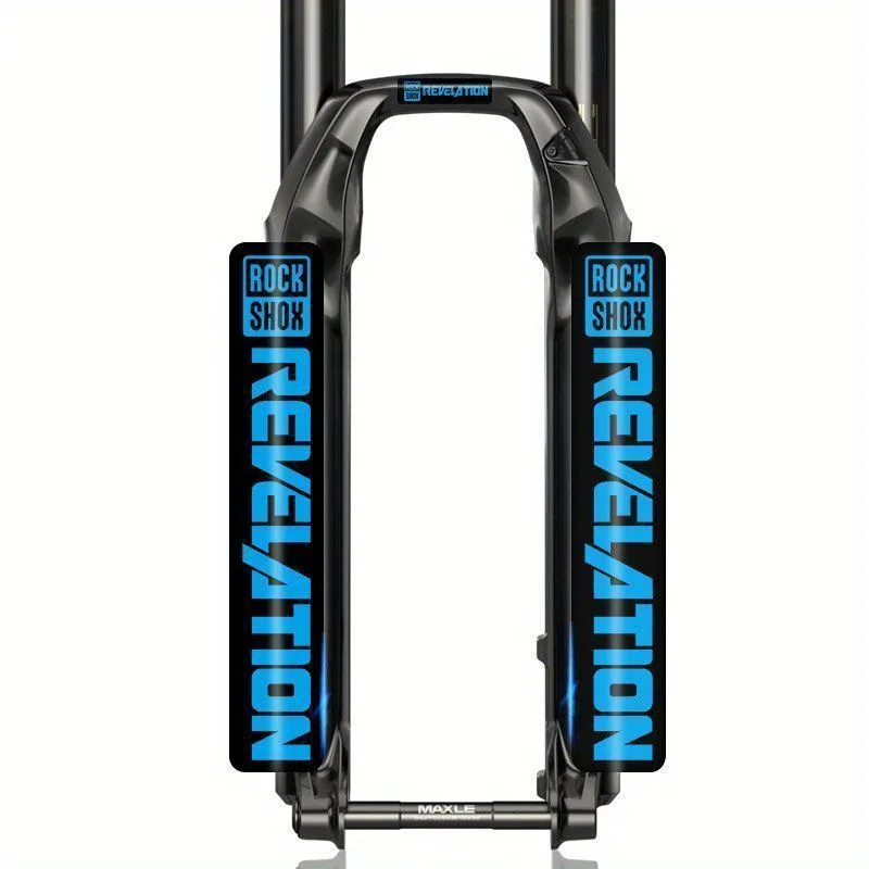 Um conjunto de 2 adesivos para garfo dianteiro de bicicleta e decalques de logotipo projetados especificamente para proteção do garfo dianteiro de bicicleta de montanha, incluindo