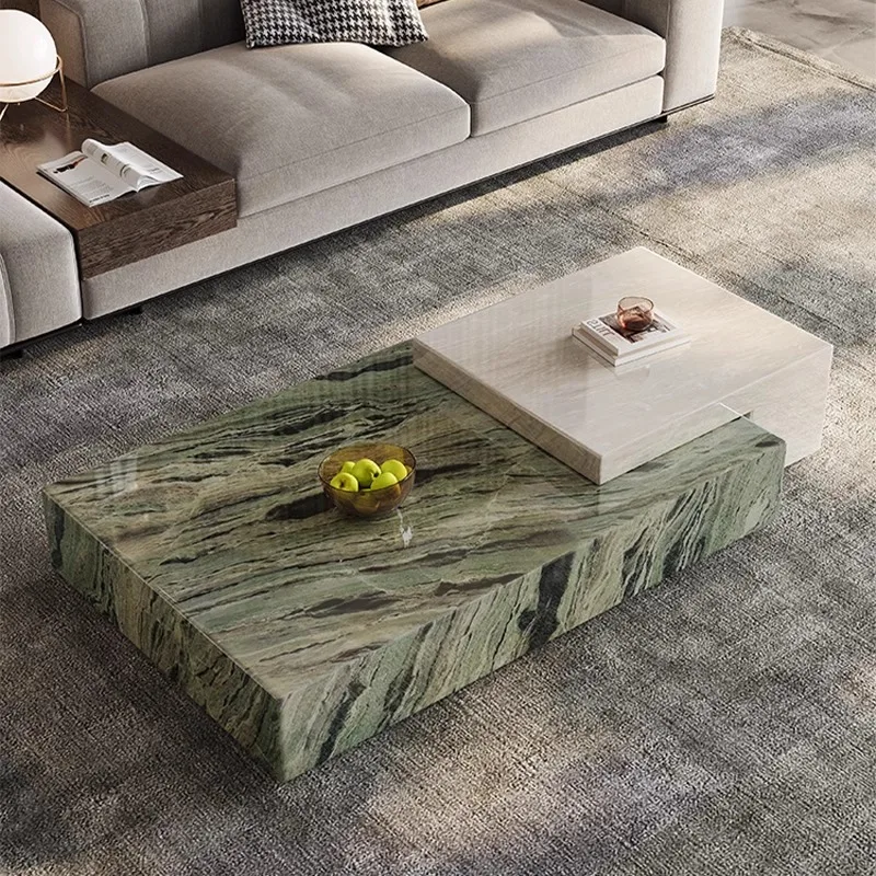 

Italian Minimalist Marble Coffee Tables Modern Luxury Living Room Designer Villa Coffee Tables Creative Home Furniture FYCT