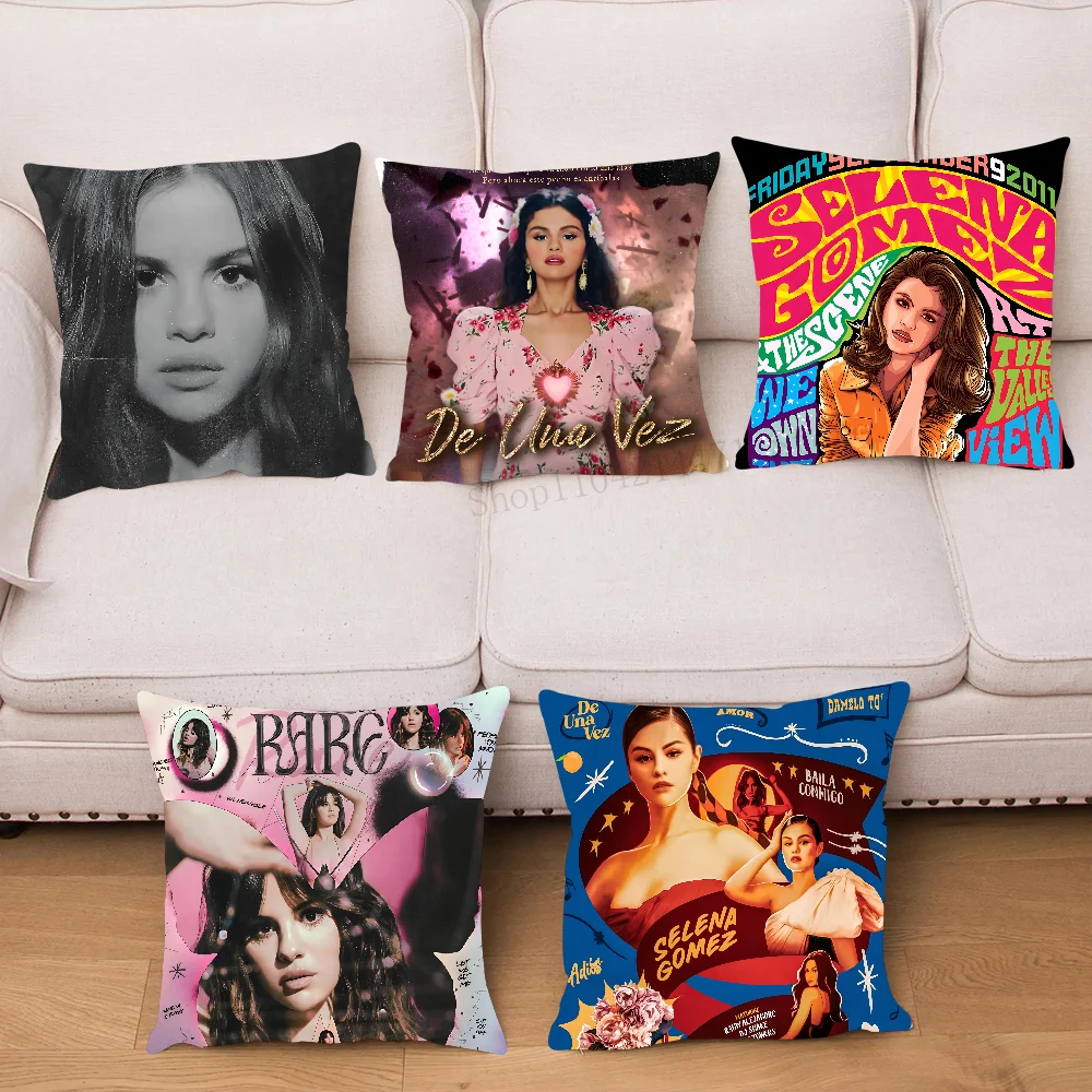 Singer S-Selena Gomez Pillow Case Square Pillow Bedroom Sofa Leisure Comfort Cushion Car Living Room Home Decoration