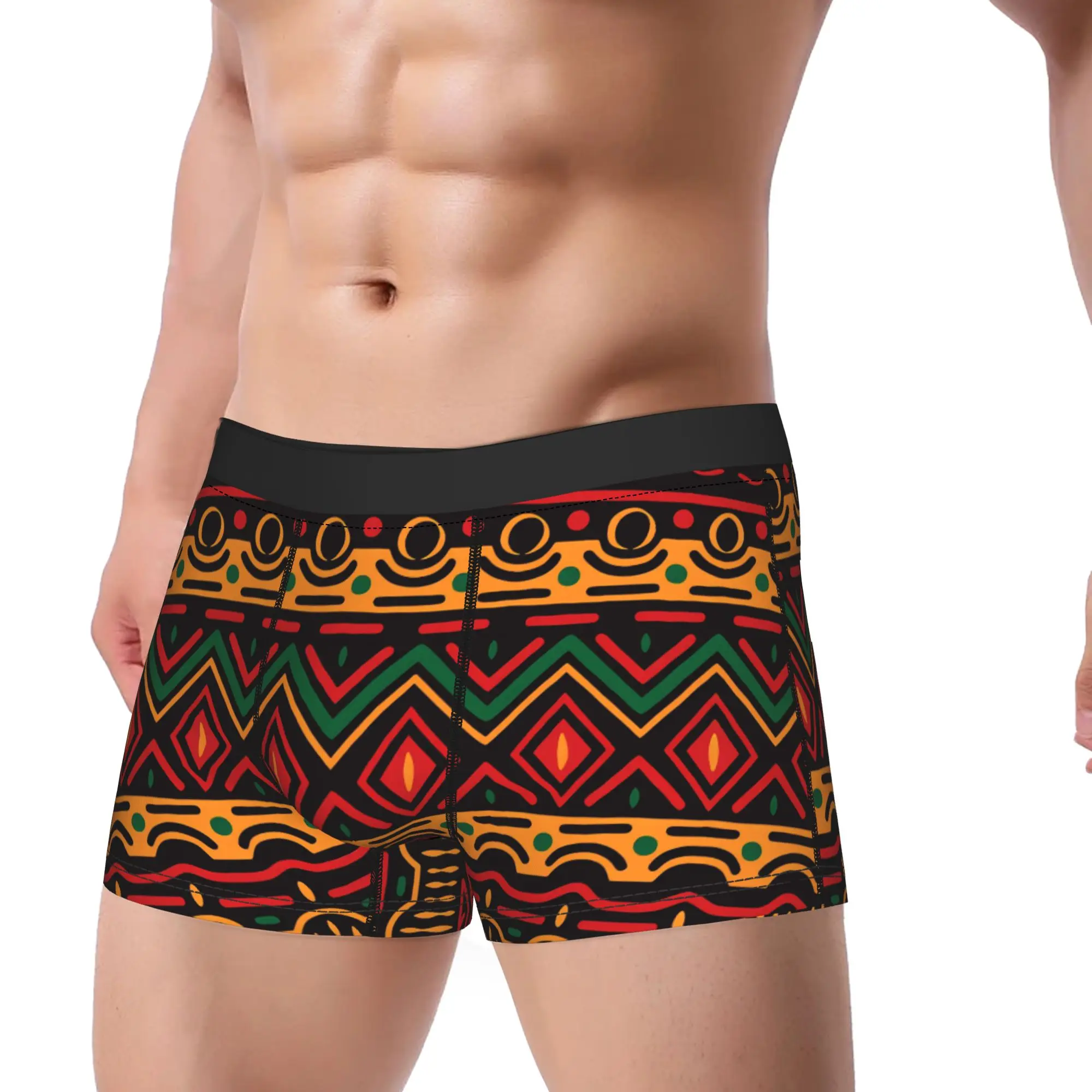 African Tribal Patterns Boxershorts Pouch Underwear High Quality Printing Shorts Briefs Comfortable Men Underpants Plus Size 2XL