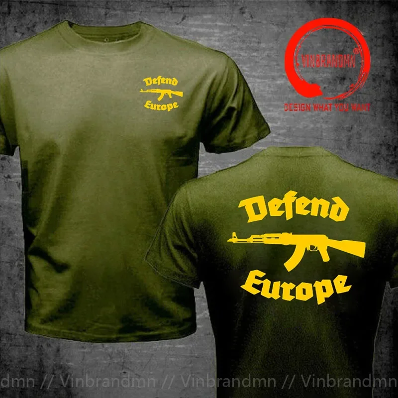 Defend Europe T Shirt Immigrant Islam Custom Design AK 47 AK47 Print Tee shirt For Men Women Cool Tees Big Tall Size 4XL 5XL 6XL