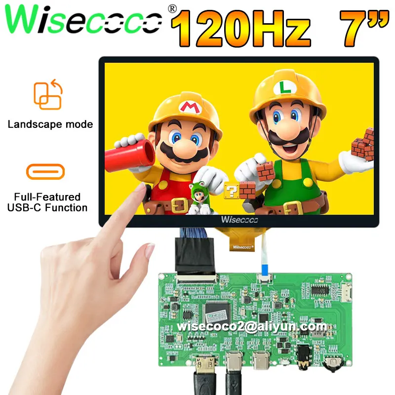 

120Hz Display 7 Inch 1920x1080 FHD IPS 120Hz High Refresh Rate 500 Nits Brightness Panel With EDP Driver Board