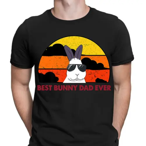 Best Bunny Dad Ever Fathers Day Gift Funny Retro Mens T-Shirts Tee Top #NED