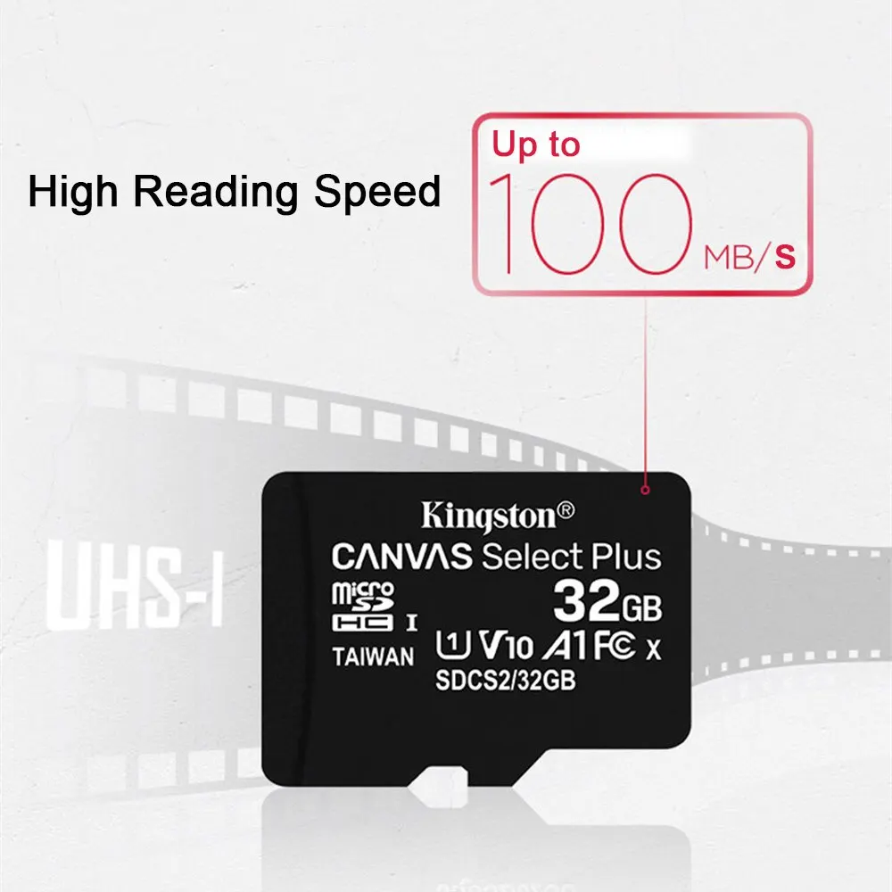 Kingston Memory SD Card 32GB U1 A1 V10 TF Card 64GB SDCS2 MicroSD Card 100MB/S Read Speed Class 10 Flash Card For Camera Video