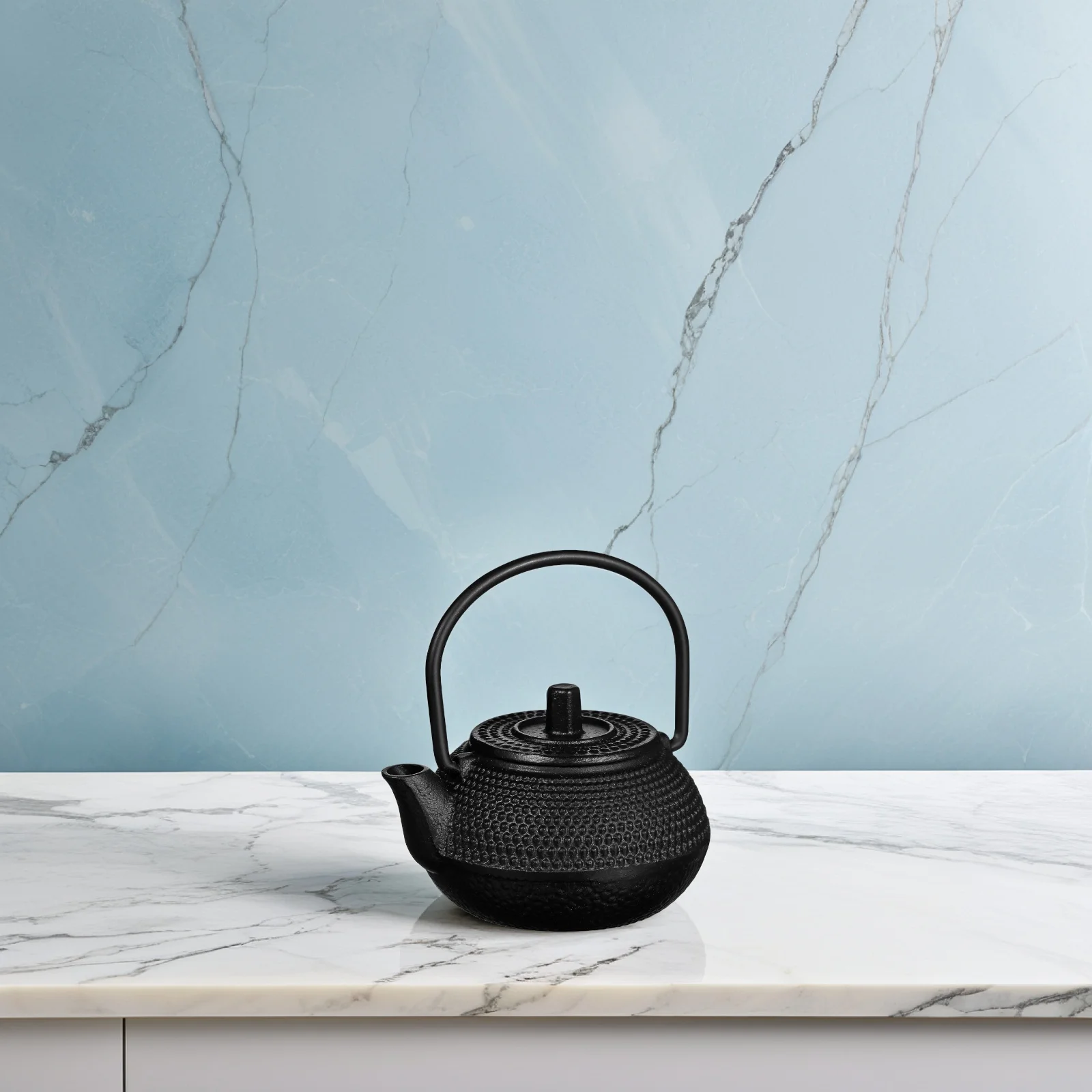 

Rustproof Mini Cast Iron Teapot Kettle Small Stove Top Healthy Decorative Artistic Manual Craft Classic Chic Home Office