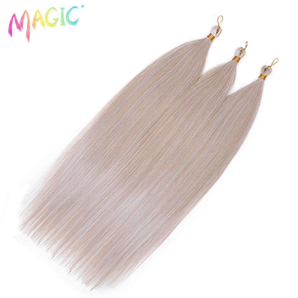 Magic Ariel Straight Pony Hair Twist Crochet Hair Synthetic Braid Hair Ombre Blonde 22 Inch Crochet Hair Braiding Hair Extension