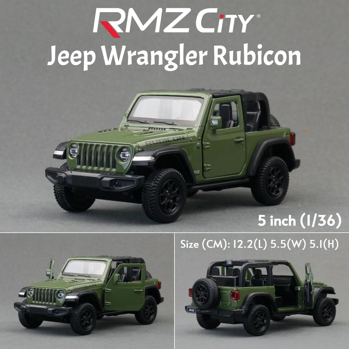 1/36 Jeep Wrangler Rubicon Off-Road Toy Car RMZ CiTY Diecast