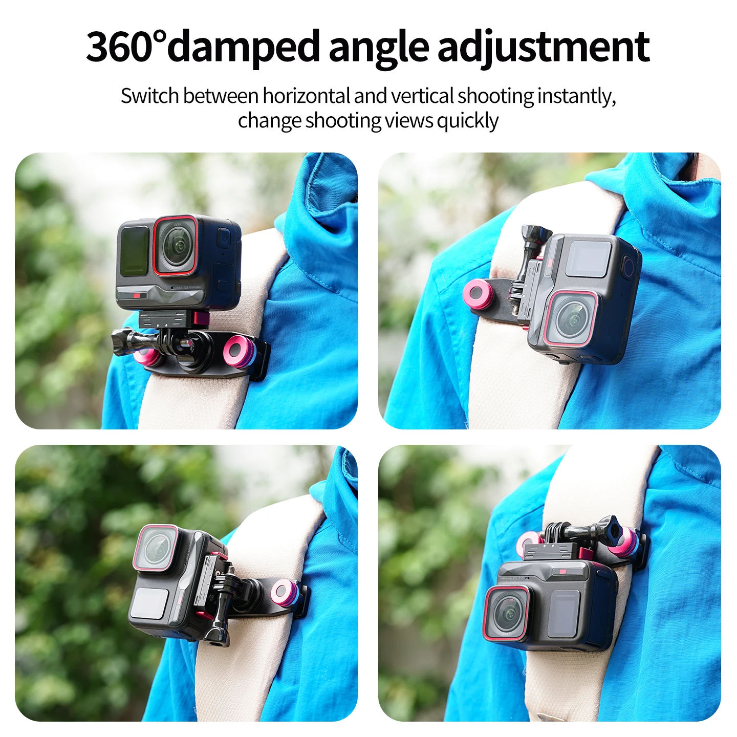 Rucksackgurt-Clip 360 ° Drehbarer Cold-Shoe-Erweiterungsrahmen mit Hutklemme für DJI Osmo Pocket 4 3 Kamera-Zubehör – Detail 10