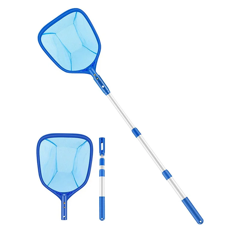 

Pool Filter with Telescoping Aluminum Pole and Nylon Medium Fine Mesh Cleaning Tool To Remove Leaves and Debris