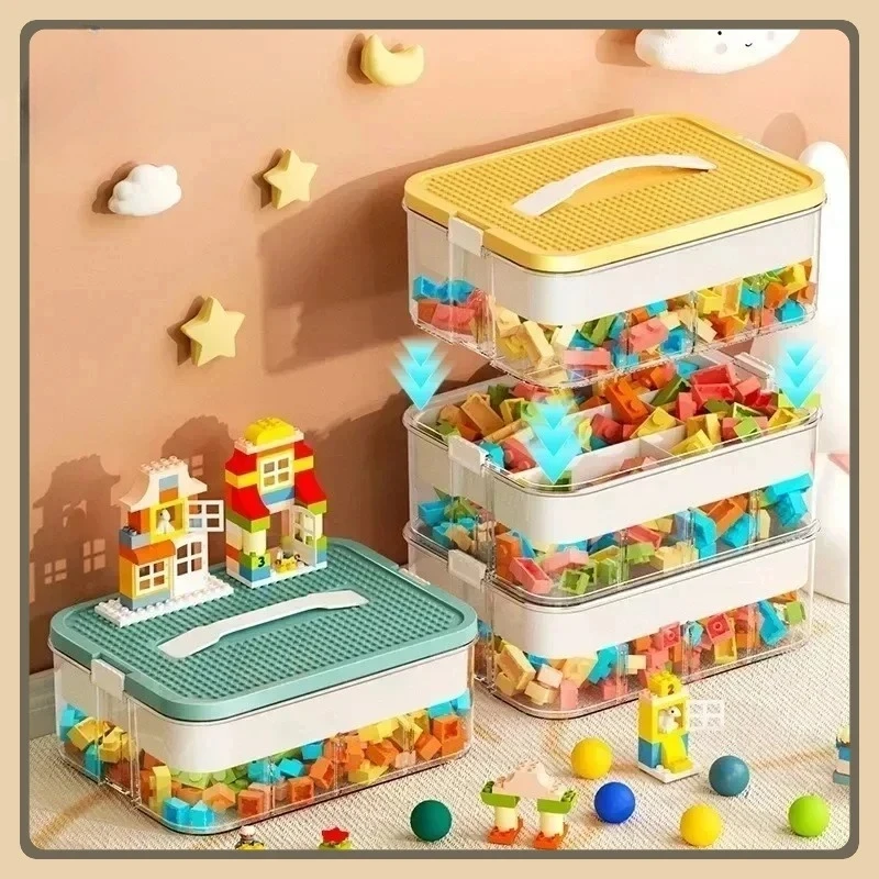 

Прозрачный штабелируемый контейнер для хранения, пылезащитный пластиковый органайзер с крышкой на защелке, модульный контейнер для дома и офиса