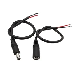 DC 5.5 x 2.1mm Power Socket Connector Male Female Plug Jack 18AWG Cable Wire for 3528 5050 LED Strip Light CCTV Camera