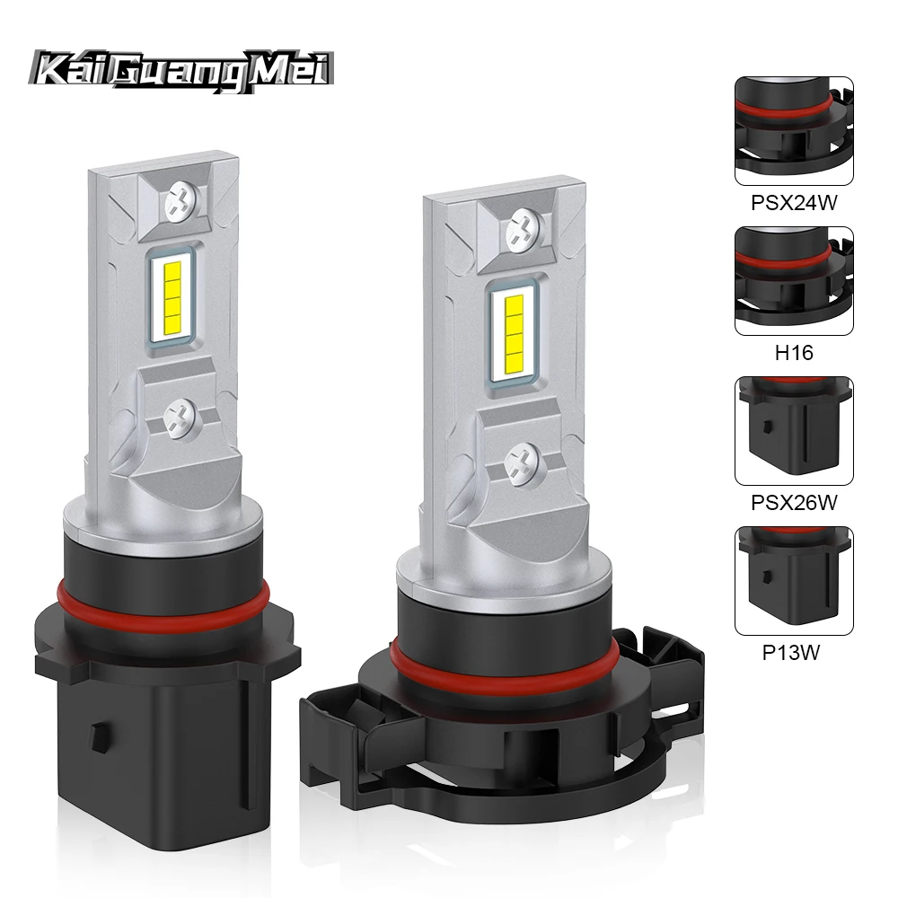 2PCS LED Fog Light PSX24W PSX26W P13W H16 Whtie 3570LED 4000LM 12V Super Bright Spotlight Anti-Fog Lamp Car Accessories