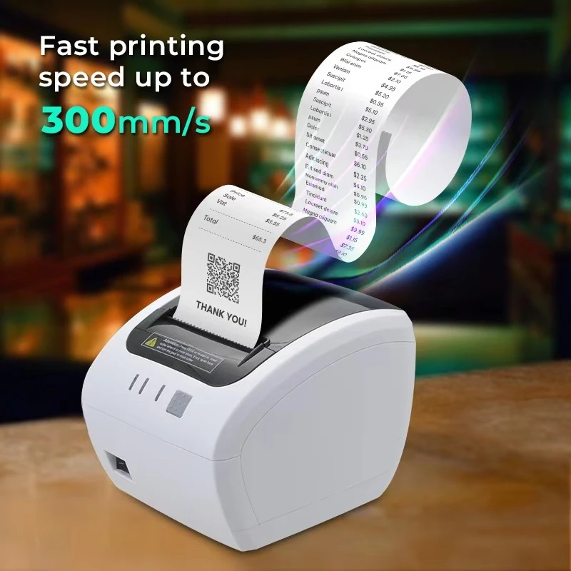 Winpal WP230W 3-Inch Thermal Desktop POS Printer 80mm Receipt Bill Ticket Printer Retail Restaurant IOS Compatibility BT Thermal