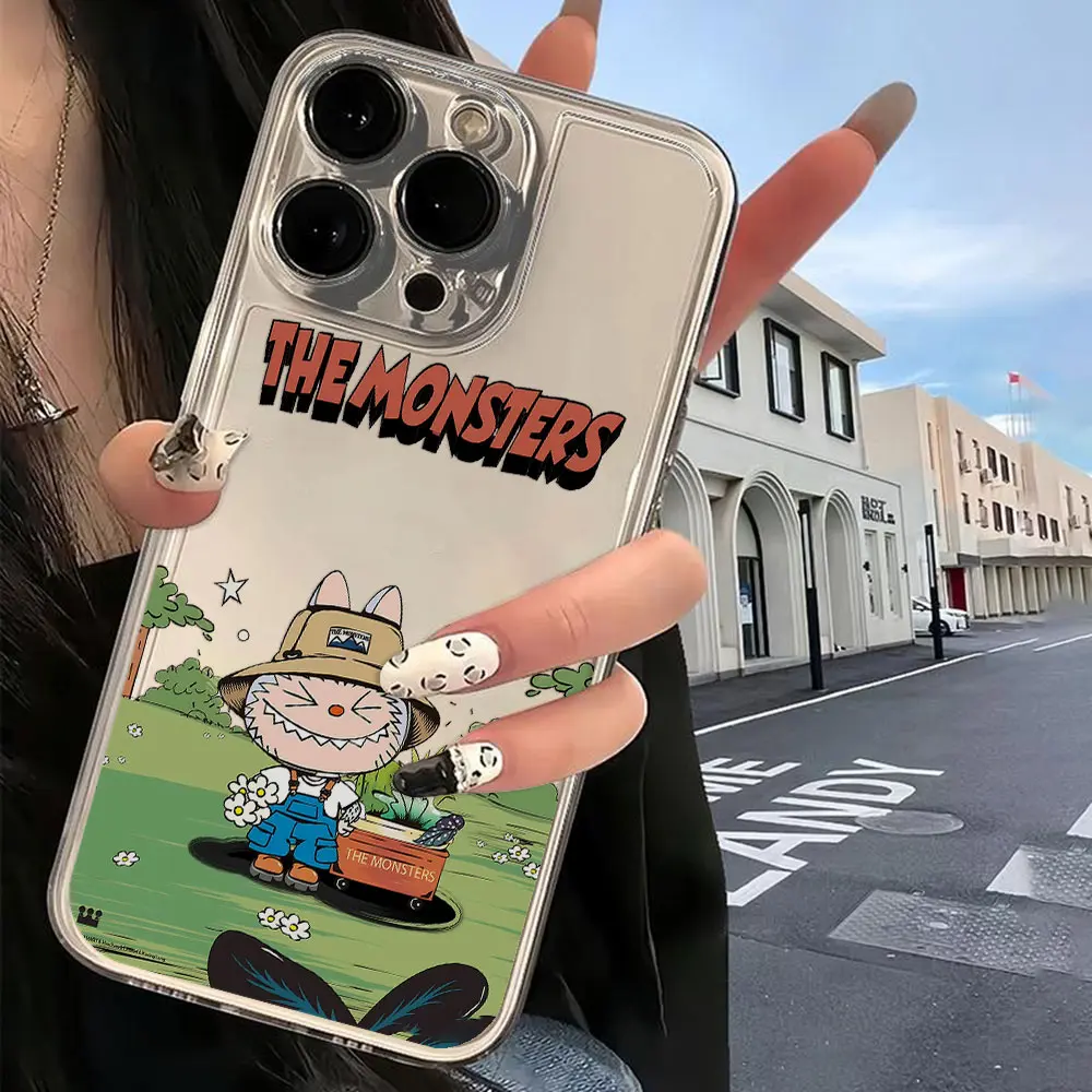 Чехол для телефона Cute Cartoon Labubu для Samsung S25 S24 S23 S22 S21 S20 S10 FE Note20 Note10 Plus Ultra Lite 5G, прозрачный мягкий чехол из ТПУ