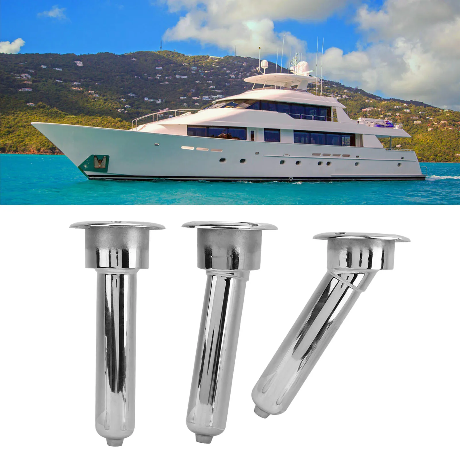 Boat Rod Cup Holder Outrigger Tube Cup Holder Enhanced Stability Easy Installation Rustproof Weatherproof for Yacht Ship