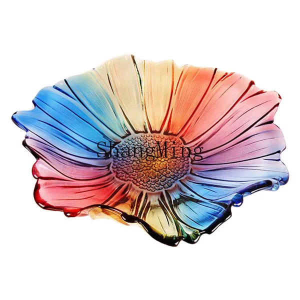 

CL fruit plate household living room melon seed plate small fresh Chinese New Year fruit plate crystal glass tea