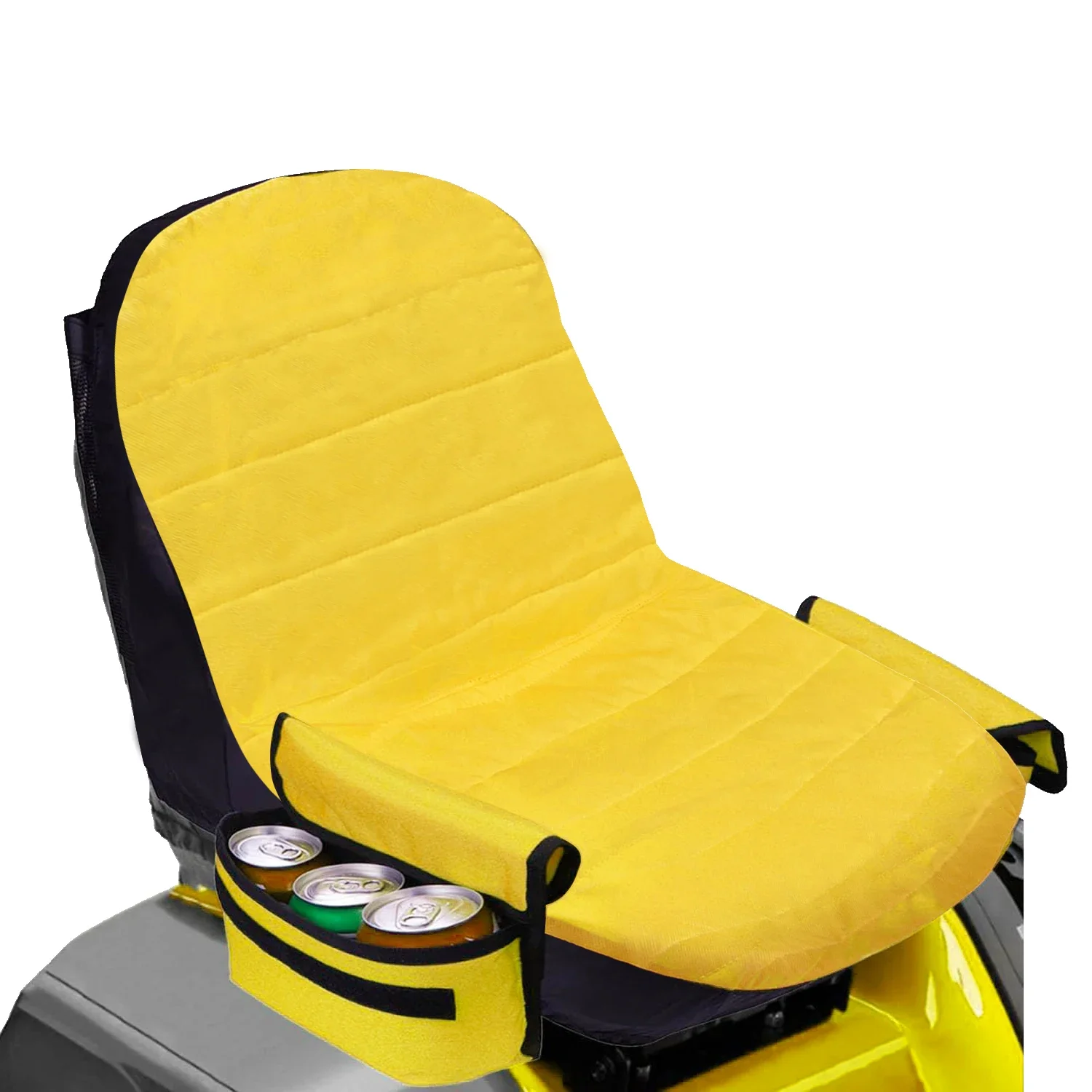 Capa universal para assento de trator de gramado com bolsos de armazenamento – resistente à prova d'água, serve para John Deere Kubota Cub Cadet