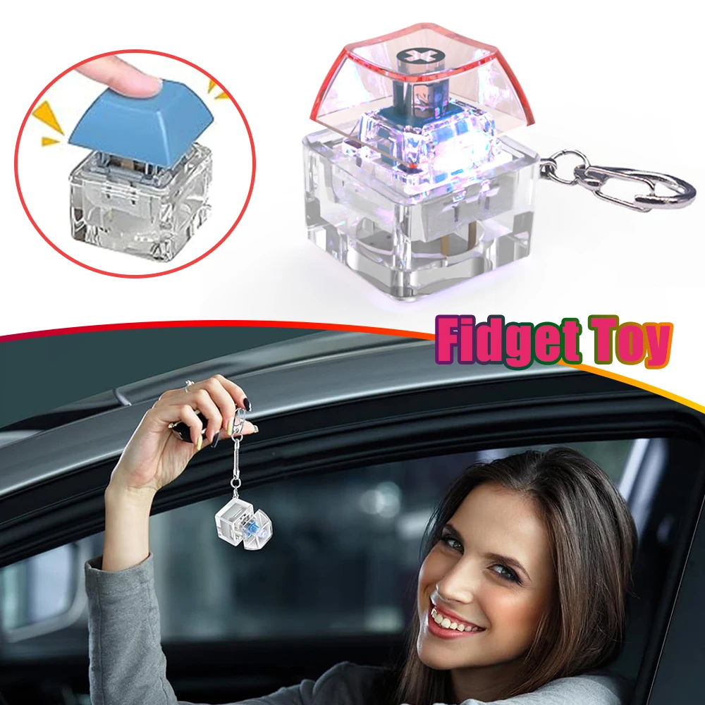 

Stress Relief Light Up Mechanical Keyboard Switch Tester Keycap Fidget Toy Keychain Pendant Fingertip Decompression Toy