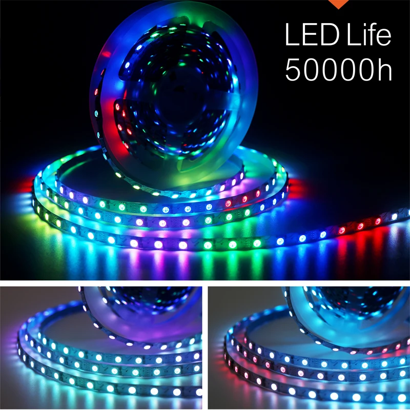 DC12V Fullcolor RGB LED Strip Light Built-in IC S Shape 60 lub 84LED/M For Neon Signs Bars KTV Special Programmable Light Strips