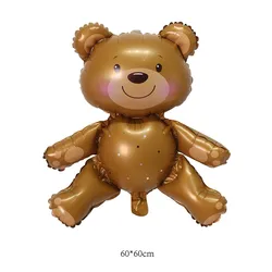 4D Bear Foil Balloon Baby Birthday Photo Props Cartoon Aluminum Film Balloons Happy Birthday Party Balloon Baby Shower Balloon