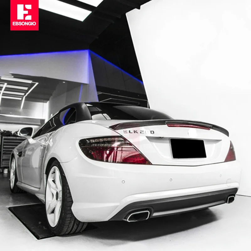 Rear Trunk Spoiler For Mercedes SLK class R172 SLK250 SLK200 SLK350 SLK55 2012+ Real Carbon Fiber Rear Car Wing Bumper Cover