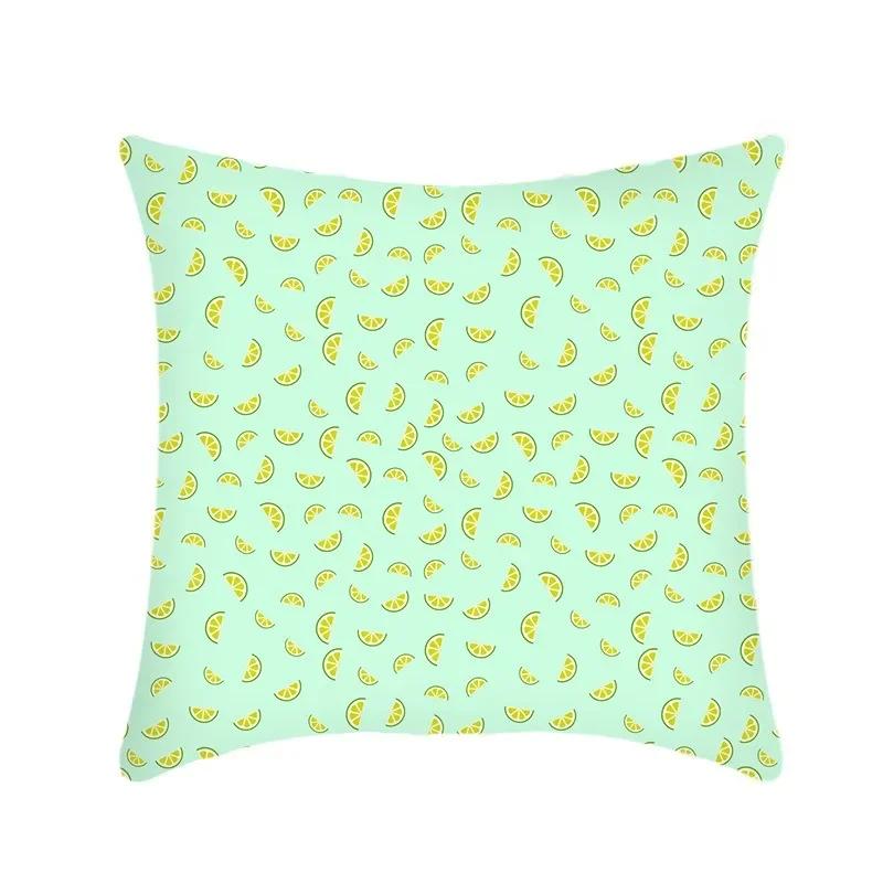 ライムアボカドグリーンの短いプラッシュプリントのクッションカバー、リビングルームのソファ装飾用クッションカバー、装飾用枕カバー