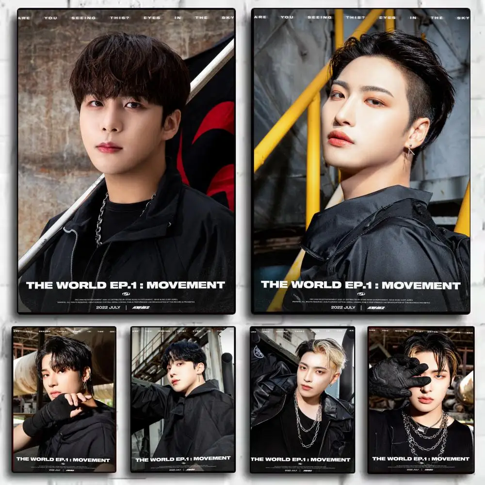 Popular KPOP A-ATEEZ Poster Stickers HD Waterproof Painting Wall Art for Bedroom Living Room Home Decor Decoration Gift