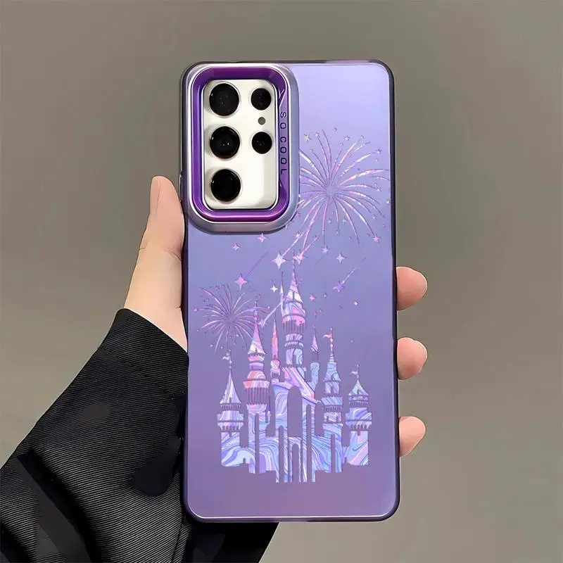 Disney Fireworks Castle Case for Samsung Galaxy S23 Ultra S20 FE S24 Ultra Note 20 S20 S22 Plus S21 FE Soft Luxury Cover