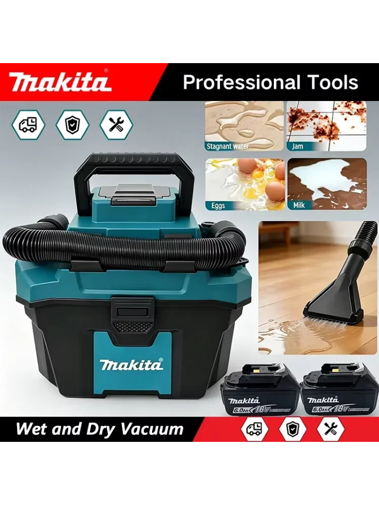 Makita Akku-Staubsauger Bodenreinigungsgerät Nass- und Trockensauger für Zuhause und Werkstatt Li-Ionen-Akku-Staubsauger