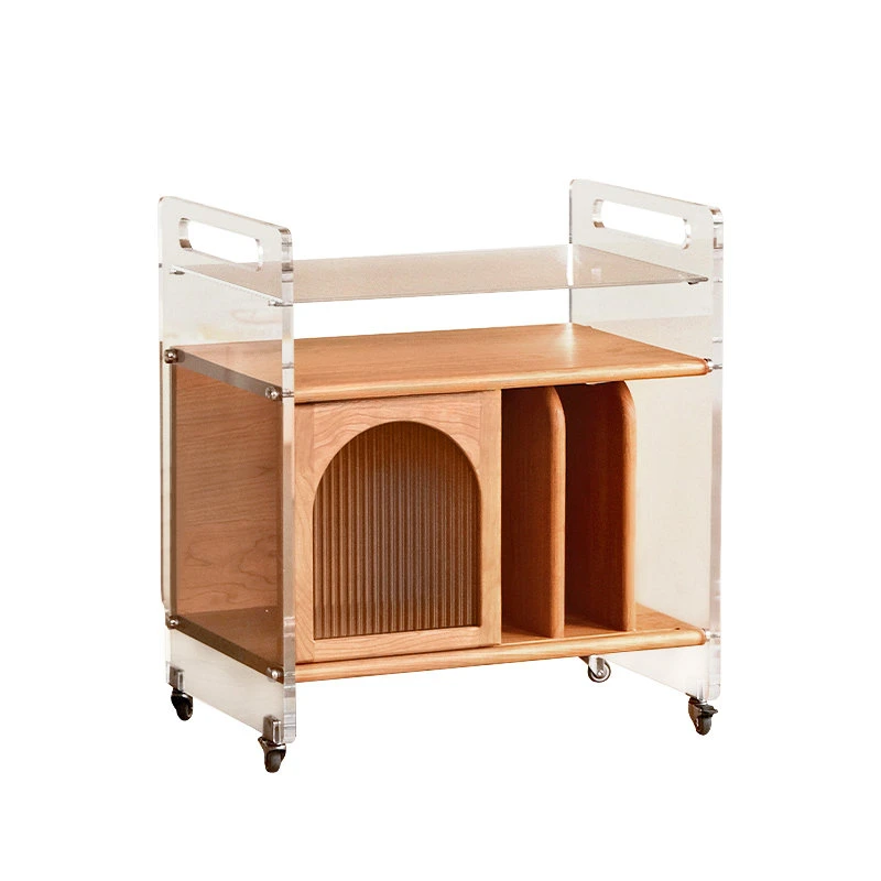 Erman Side Cabinet/Cloud Whale Sweeper Shelf Japanese Solid Wood Small Coffee Table Acrylic Mobile Side Table furniture