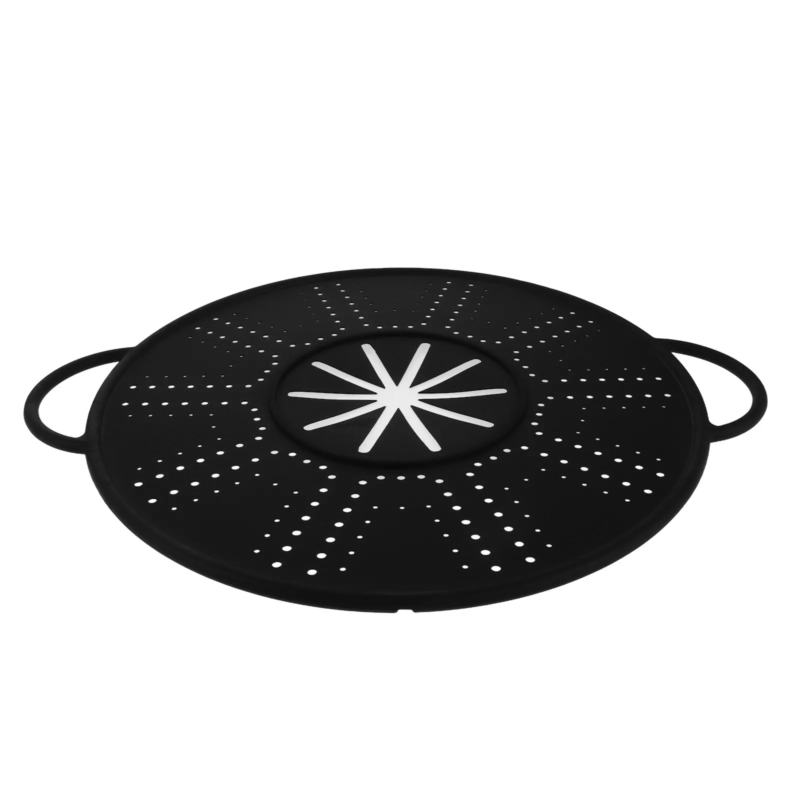 

Silicone Splatter Screen with Side Handles Multi Use Frying Pan Cover Cooling Rack Strainer Oil Splash Guard Heat Insulation Mat