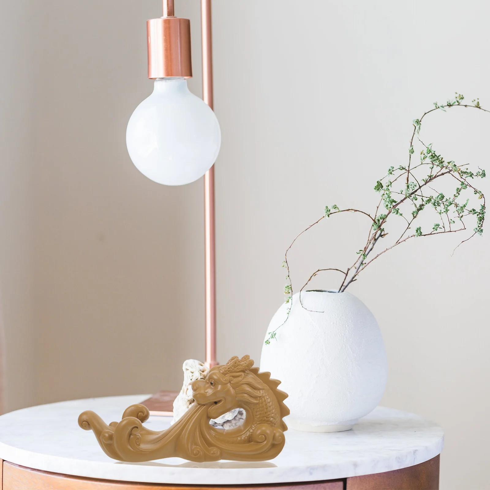 

Chinese Dragon Statue Purple Sand Traditional Craft Elegant Office Decor Symbol of Auspiciousness Ornament Tabletop