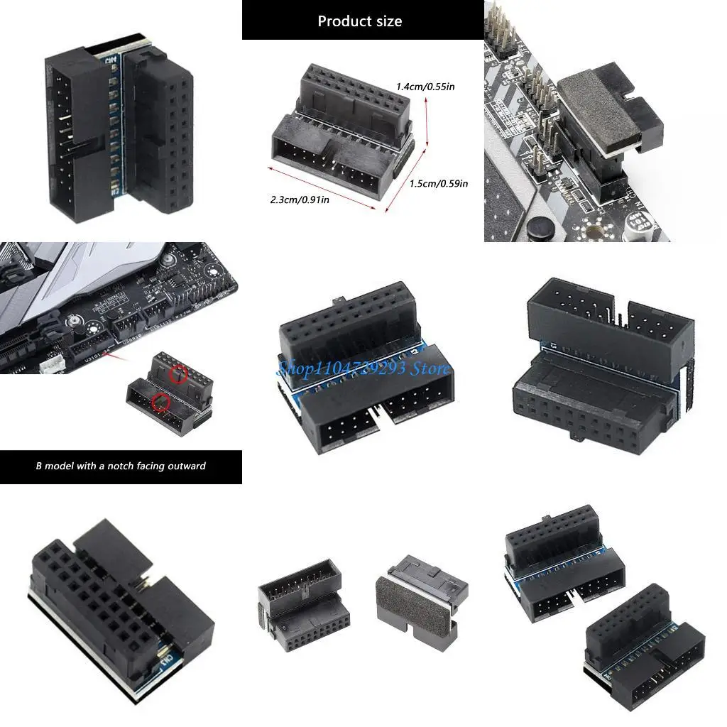 

Y2GD USB3.0 90 Degree Computer Motherboards Header Adapters For Space Saving Design Stable Connection