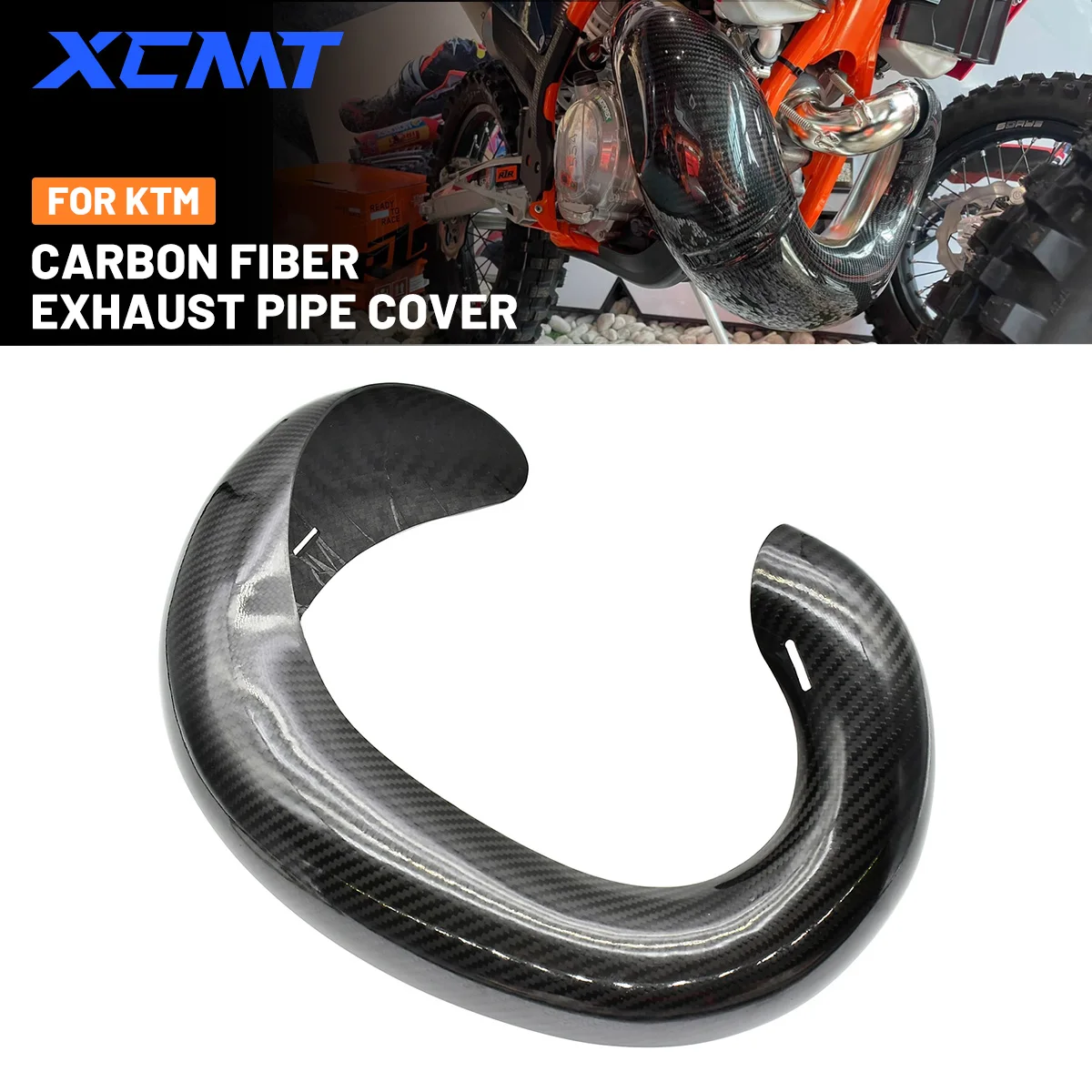 

For KTM EXC 250 300 For Husqvarna TE 2017-2023 Motorcycle Accessories Exhaust Guard Carbon Fiber Protection Heat Shield Cover