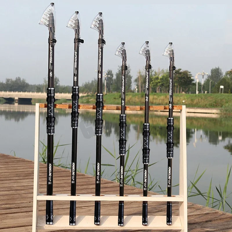 2.1-4.5M Telescopic Fishing Rod Carbon Spinning Fishing Pole Boat Saltwater Freshwater Beach Rock Surfcasting Baitcasting Rod - Image 2
