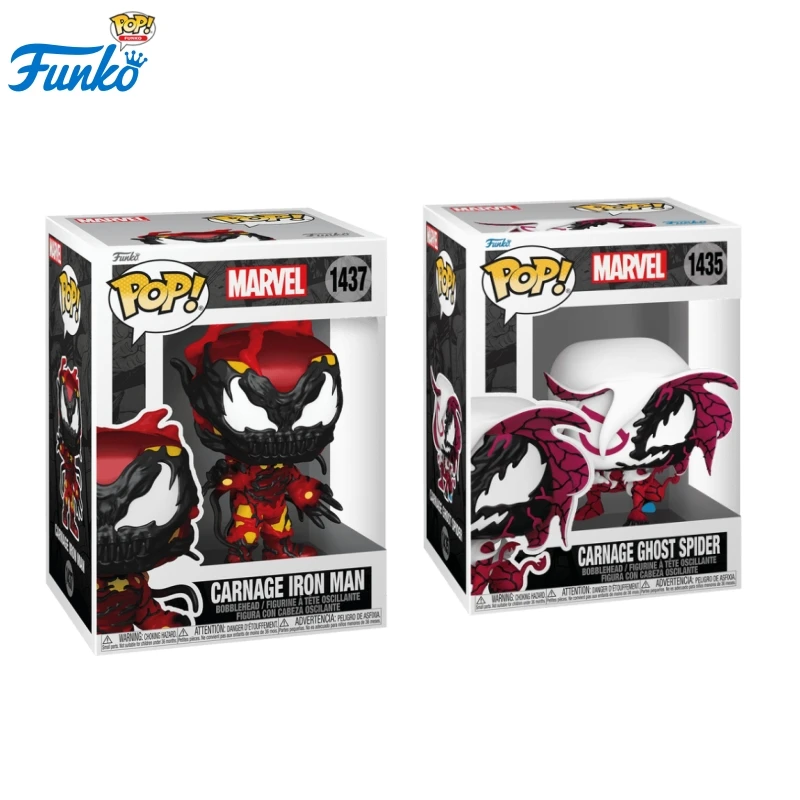 Marvel Funko Pop Comics & Super Heroes Carnage Iron Man Carnage Ghost Spider Toys for Boys Gift Collectible Model Ornaments - Image 7