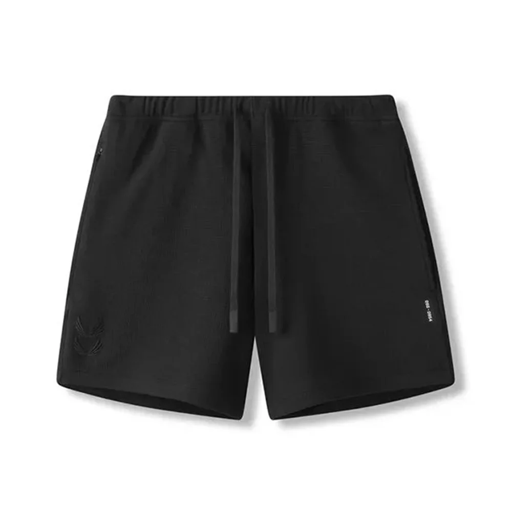 Mens Shorts Embroidered Zipper Pocket Jogging Sports Shorts Breathable Slim Fit Gym Simple Fitness Casual Shorts Men'S Wear 2024