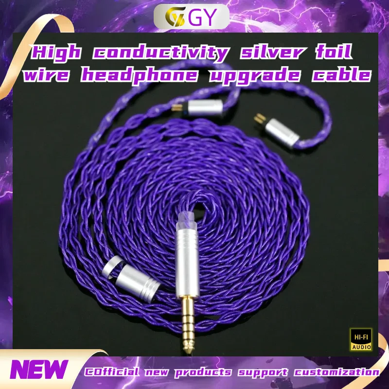 

GYHiFi-357 Кабель для наушников с серебряной фольгой, разъемы 2.5мм/3.5мм/4.4мм, 0.78Pin QDC MMCX IE900 HD650, двойной 3.5мм IPX для проводных наушников