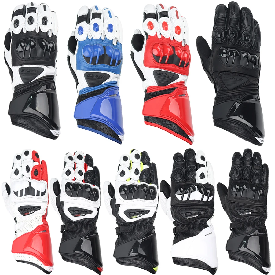 Two-X Gp Pro Motorcycle Leather Long Motorbike Racing Sports Protection Touch Screen Gloves For Men's