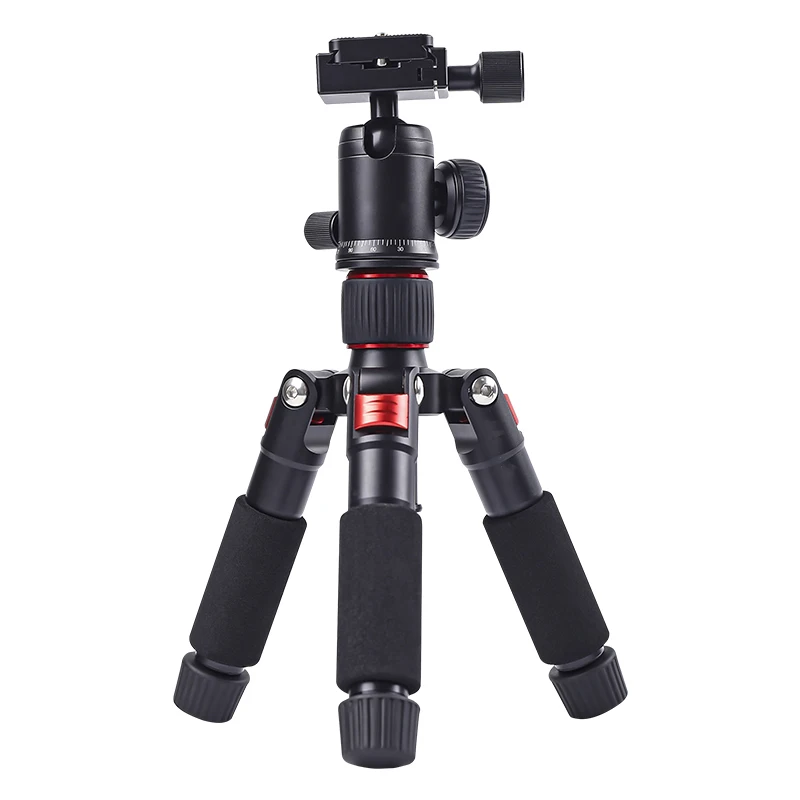 FM5S-MINI Lightweight Tabletop Mini Tripod 360° Ball Head Portable Travel Stand for DSLR SLR Camera Phone Vlog Live Streaming