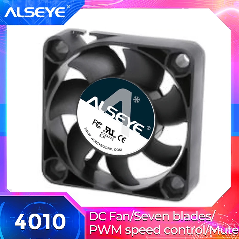 ALSEYE 40mm Cooling Fan 12v 7000RPM 4cm Cooler Fan Hydraulic Bearing Axial 4010 Fan Cooler 40 x 40 x 10mm